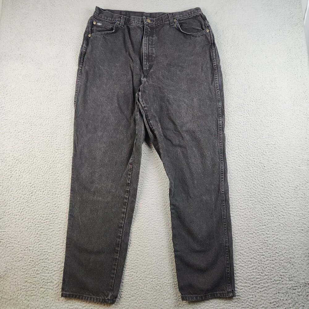 VTG Chic Jeans Womens Sz 22 Plus Black Tapered Stonewash Cotton Mom 90's‎ Denim